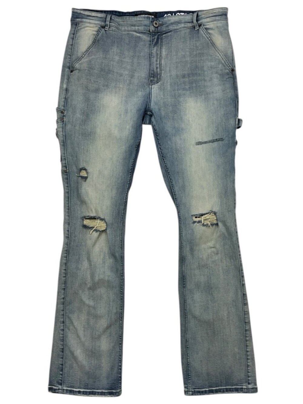 Serenede Stacked Denim Carpenter Jean 42 Distressed Slim Leg